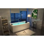 Vrijstaand Bad- Bubbelbad Noor - 173 x 80 x 84 cm - Wit met handdouche en massage - Afbeelding 10