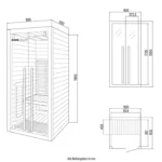Infrarood Sauna Sonora – 1 Persoon – 90 x 90 x 190 cm - HemlocktanneI - S - Afbeelding 6