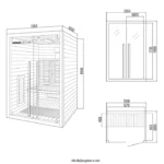 Infrarood Sauna Sonora – 2 Personen – 135 x 105 x 190 cm - HemlocktanneI - M - Afbeelding 3