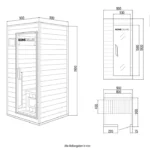 Infrarood Sauna - Redsun - 1 pers - 90 x 90 x 190 cm - S - Afbeelding 10