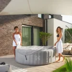 Bubbelbad Opblaasbaar - Met beschermzeil en filterset - Whirlpool - 6 Personen - Betonlook - Afbeelding 6