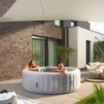 Bubbelbad Opblaasbaar - Met beschermzeil en filterset - Whirlpool - 6 Personen - Betonlook - Afbeelding 7