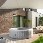 Bubbelbad Opblaasbaar - Met beschermzeil en filterset - Whirlpool - 6 Personen - Betonlook - Afbeelding 9