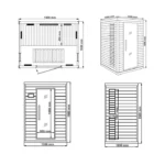 Infrarood Sauna Moreno – 2 Personen – 135 x 105 x 190 cm - Hoogwaardig Hemlocksparrenhout - M - Afbeelding 2