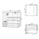 Noorse Sauna – Shadow – 200 x 150 x 190 cm – 5 personen – 8 kW – XL - Afbeelding 10