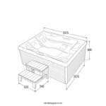 Bubbelbad Buiten Stream XL – Met trap en thermische afdekking – 207,5 x 207,5 x 88 cm – 5 Personen - Afbeelding 14