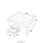 Bubbelbad Buiten Sunset – Met trap en thermische afdekking – 220 x 156 x 82 cm – 3 Personen - Afbeelding 3