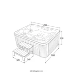 Bubbelbad Buiten - Met trap en thermische afdekking - 210 x 155 x 83 - Afbeelding 19