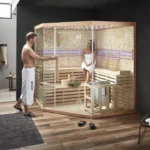 Noorse Sauna – Skyline Big – 200 x 200 x 210 cm – 6 personen – 8 kW – Met kunststenen muur - XL - Afbeelding 14