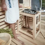 Noorse Sauna – Skyline Big – 200 x 200 x 210 cm – 6 personen – 8 kW – Met kunststenen muur - XL - Afbeelding 12