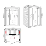 Infrarood Sauna Sahara – 2-3 personen – 150 x 120 x 190 cm – Met volledig spectrumradiator - L - Afbeelding 6