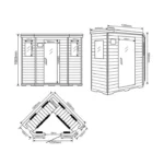 Infrarood Sauna - Redsun - 3-4 personen - 150 x 150 x 190 cm - XXL - Afbeelding 13