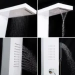 Douchepaneel Cascata met regendouche - Inclusief thermostaatfunctie - Antikalksproeiers - Wit - Afbeelding 2