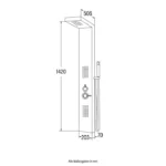 Douchepaneel Cascata met regendouche - Inclusief thermostaatfunctie - Antikalksproeiers - RVS - Afbeelding 6
