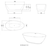 Vrijstaand bad Delia– incl. overloopbeveiliging, afvoerset – 180 x 90 cm – Wit - Afbeelding 10