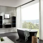 Vrijstaand bad Codo - Inclusief overloopbeveiliging, sifon en sluiting - 170 x 80 cm - Zwarte editie - Afbeelding 7