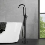 Badkraan staand – Staande kraan Moon – Badkamer – Inclusief bevestigingsmateriaal – RVS - Mat zwart - Afbeelding 9