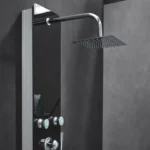 Douchepaneel Dive met regendouche – Tropische douche, Handdouche en Massagestralen - Antikalksproeiers – Zwart - Afbeelding 5