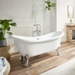 Vrijstaand Bad Fama - Inclusief overloopbeveiliging, sifon en sluiting - 176 x 74 cm - Wit - Afbeelding 10