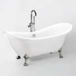 Vrijstaand Bad Fama - Inclusief overloopbeveiliging, sifon en sluiting - 176 x 74 cm - Wit - Afbeelding 4