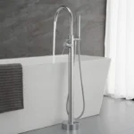Badkraan staand – Staande kraan Moon – Badkamer – Inclusief bevestigingsmateriaal – RVS - Mat zwart - Afbeelding 3