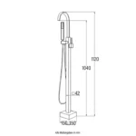 Badkraan staand – Staande kraan Sky – Badkamer – Inclusief bevestigingsmateriaal – RVS - Afbeelding 4