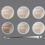 Badkamerspiegel Emmi – Led - Met Anti condenssysteem en Verwarmingsfolie - Met moderne Touchdimmer - Rond - 60 cm - Afbeelding 2