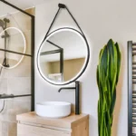 Badkamerspiegel Fiana – Led – Met Anti condenssysteem – Met moderne Touchdimmer – Inclusief ophanging – Rond – 80 cm