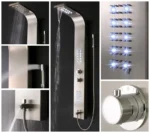 Douchepaneel Orinoco met regendouche – 3 LED verlichtingsvelden – Inclusief thermostaatfunctie – RVS - Afbeelding 2