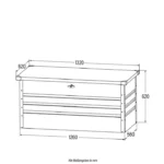 Metalen Opbergbox XL - Terras/Tuin - Afsluitbaar met sleutel - 126 x 56 cm 400l - Antraciet - Afbeelding 3