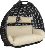 Polyrattan hangstoel Deluxe voor 2 personen - Met regenhoes - Inclusief kussens - Tot 250 kilo - Zwart - Afbeelding 7