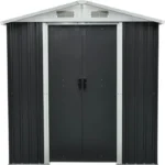 Gereedschapsschuur - Ruimtebesparend - Met lessenaarsdak en vleugeldeuren - Verzinkt plaatstaal - 204 x 186 cm - L