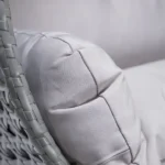 Polyrattan hangstoel voor 2 personen - Met regenhoes - Inclusief kussens - Tot 250 kilo - Grijs - Afbeelding 12