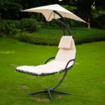 Hangstoel - Ligbed - Met kussen - Met standaard - Voor binnen en buiten - Met zonnekap - San Remo - Weerbestendig - Waterdicht