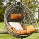 Hangstoel Simba - Inclusief Kussens - Met regenhoes - Polyrotan - Grijs/Bruin - Afbeelding 2