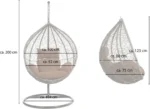 Hangstoel Simba - Inclusief Kussens - Met regenhoes - Polyrotan - Grijs/Bruin - Afbeelding 9