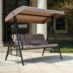 Hollywoodschommel Descanso - 3-zits schommelbank - 115 x 198 cm - Inclusief hoes - Beige - Afbeelding 9