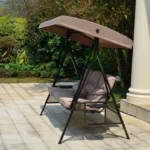 Hollywoodschommel Descanso - 3-zits schommelbank - 115 x 198 cm - Inclusief hoes - Beige - Afbeelding 6