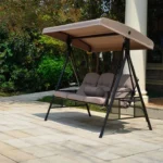 Hollywoodschommel Descanso - 3-zits schommelbank - 115 x 198 cm - Inclusief hoes - Beige - Afbeelding 5