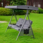 Hollywoodschommel Descanso - 3-zits schommelbank - 115 x 198 cm - Inclusief hoes - Grijs - Afbeelding 8
