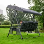 Hollywoodschommel Descanso - 3-zits schommelbank - 115 x 198 cm - Inclusief hoes - Grijs - Afbeelding 7