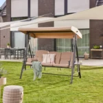 Hollywoodschommel Descanso - 3-zits schommelbank - 115 x 198 cm - Inclusief hoes - Beige - Afbeelding 11