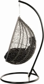 Polyrotan hangstoel met regenhoes - Inclusief kussens - Tot 120 kg - Zwart - Afbeelding 8