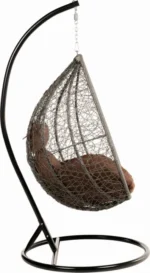 Hangstoel Simba - Inclusief Kussens - Met regenhoes - Polyrotan - Grijs/Bruin - Afbeelding 7
