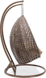 Hangstoel - Hangstoel met standaard - Met kussens en beschermhoes - Polyrotan - Voor 2 Personen - Tot 250 kilo - Bruin - Afbeelding 2