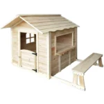 Speelhuis Hout met bankje – Houten Speelhuisje – Speelhuisje voor de buiten / binnen – FSC hout – Duurzaam - Afbeelding 5