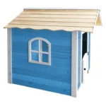 Speelhuis Blauw met bankje - Houten Speelhuisje - Speelhuisje voor de buiten / binnen - FSC hout - Duurzaam - Afbeelding 4