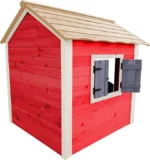 Speelhuis - Rood - Houten Speelhuisje - Speelhuisje voor de buiten / binnen - FSC hout - Duurzaam - Afbeelding 2