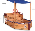 Zandbak - Boot - Met dak en grondzeil - Met Zitbankje - opbergvak- Tuin - Spelen - 160x103 - Afbeelding 5