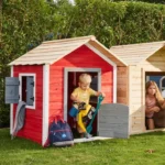 Speelhuis - Rood - Houten Speelhuisje - Speelhuisje voor de buiten / binnen - FSC hout - Duurzaam - Afbeelding 5